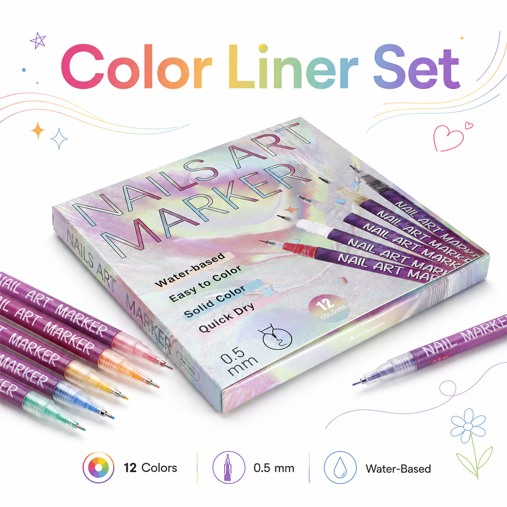 Illustration Marker Set - Набор из 12 тонких маркеров с