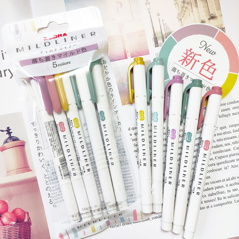 Illustration Marker Set - НОВЫЕ маркеры-хайлайнеры с зеброй, флуоресцентная ручка