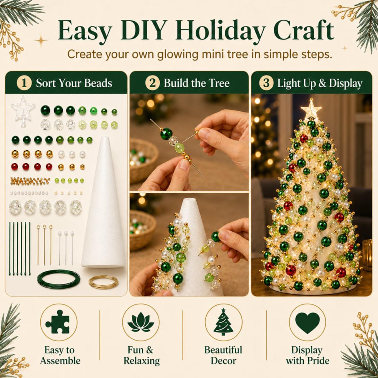 Art Craft Holiday - Набор для создания 3D-елки из бусин