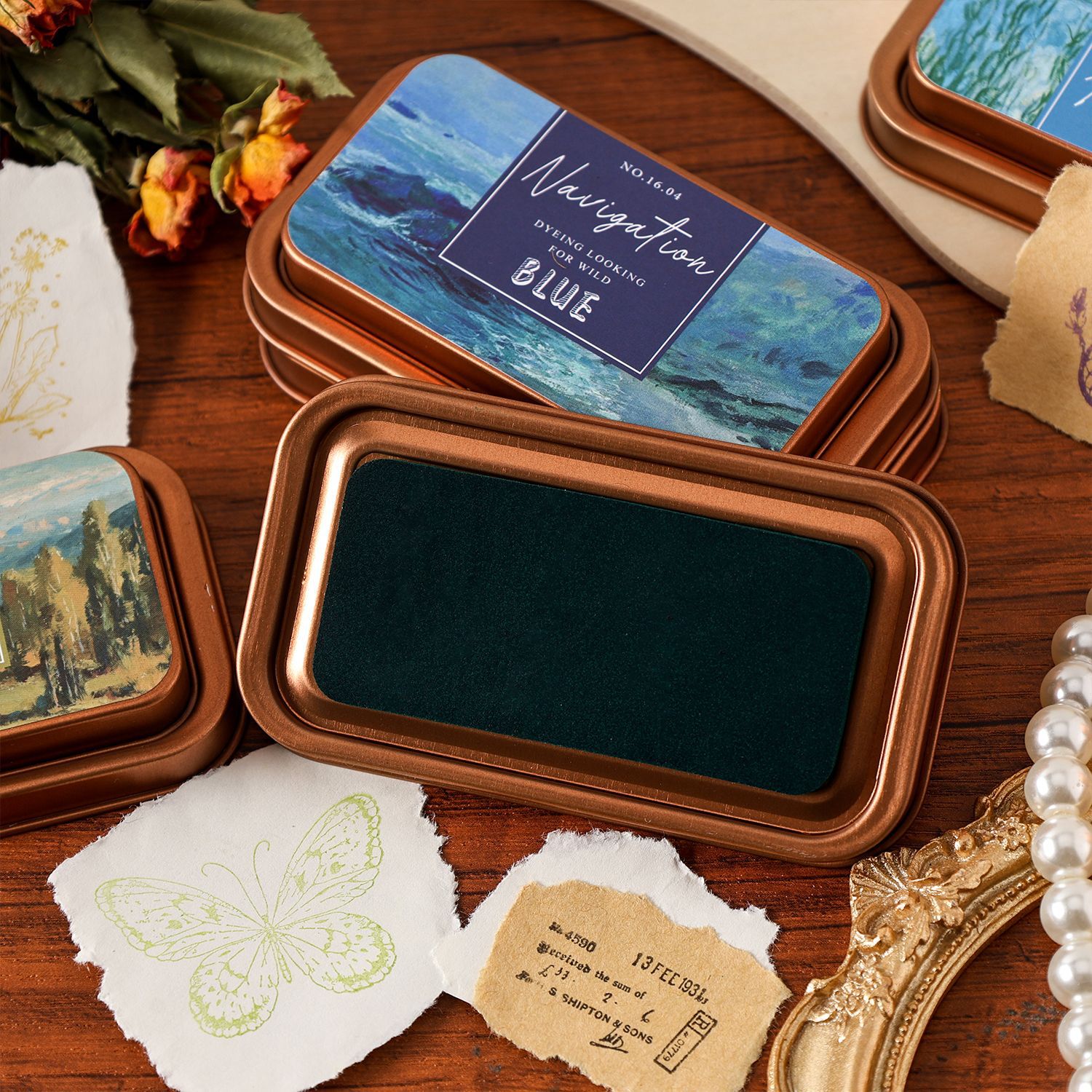 1 железная коробка, цветная че – обзор и цена Stamping Ink Pad