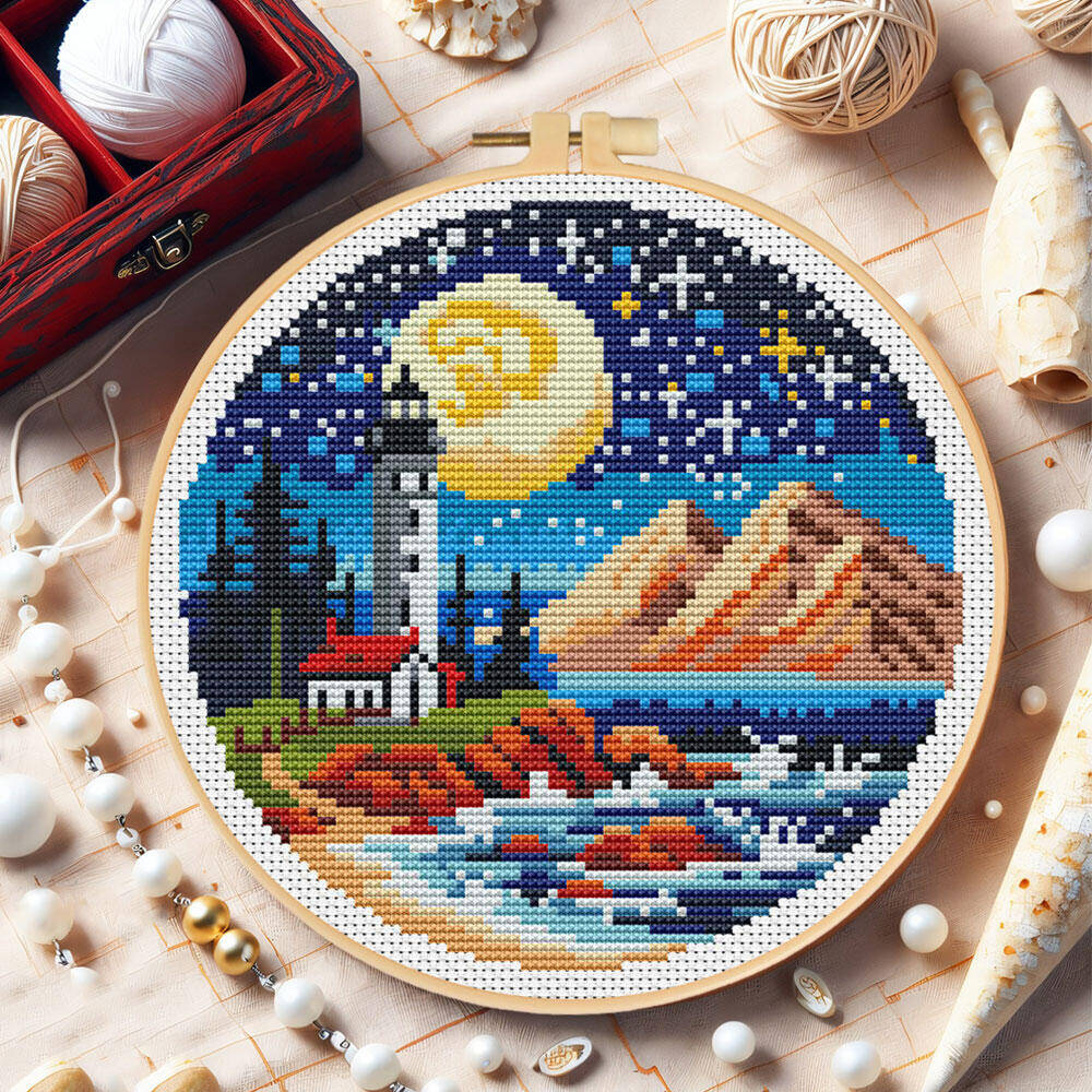Вышивка крестиком Маяк Морская – обзор и цена Embroidery Hoop Kit