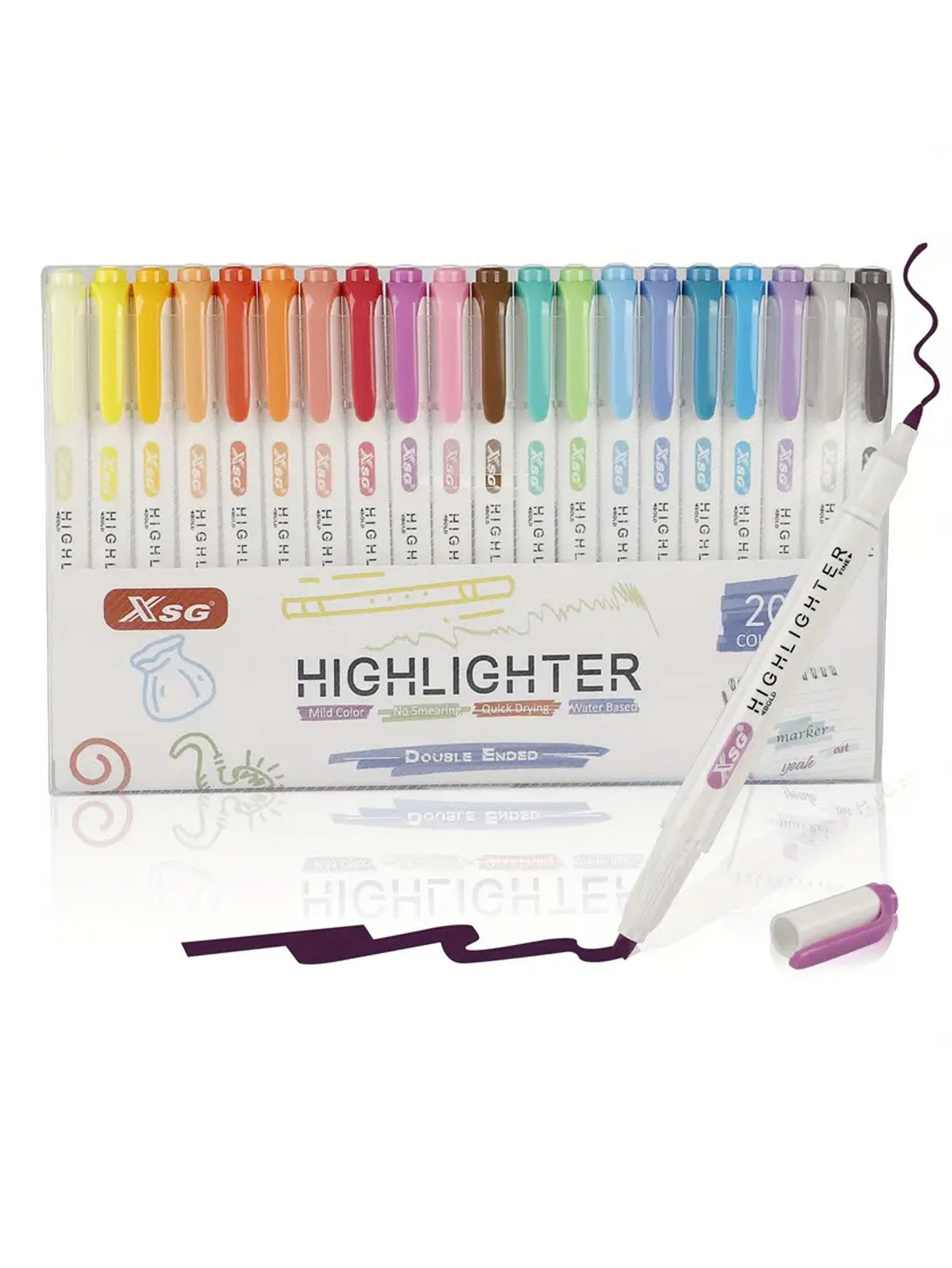 Флуоресцентный маркер, 20 цвет – обзор и цена Illustration Marker Set