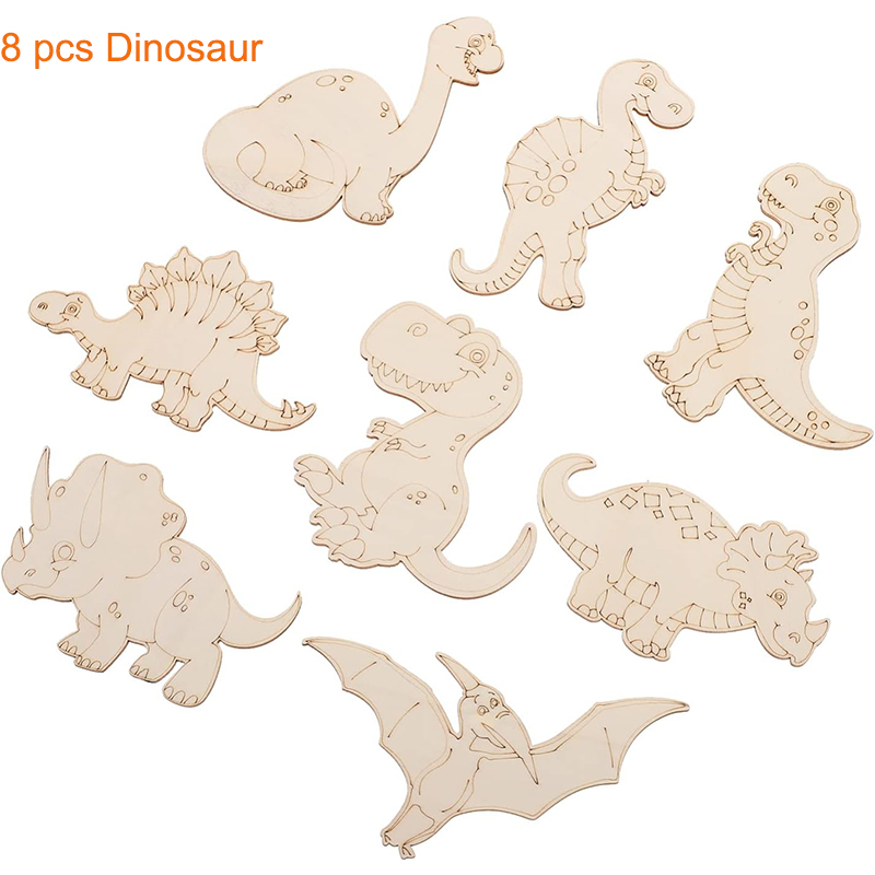 8/24 штук неокрашенных деревян – обзор и цена Art Craft Dinosaurs